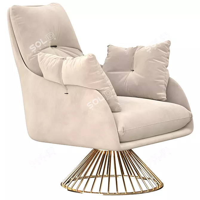 Modern Furniture Style Armchair 3D model image 2