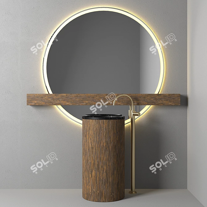 Elegant Bathroom Vanity Set 3D model image 1