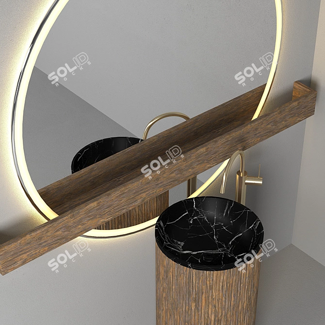 Elegant Bathroom Vanity Set 3D model image 2