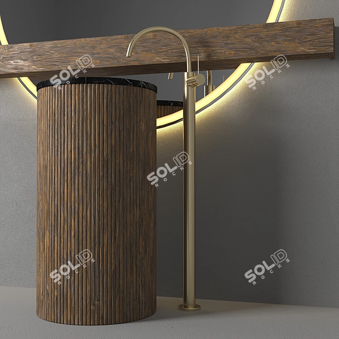 Elegant Bathroom Vanity Set 3D model image 3