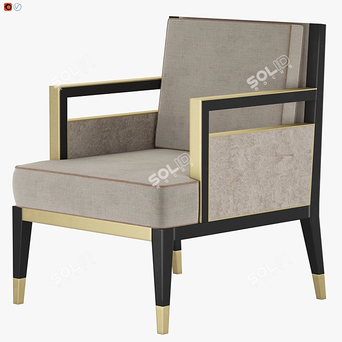 Modern Montreal Armchair 3D model image 1