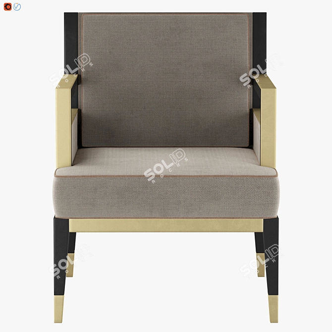 Modern Montreal Armchair 3D model image 4