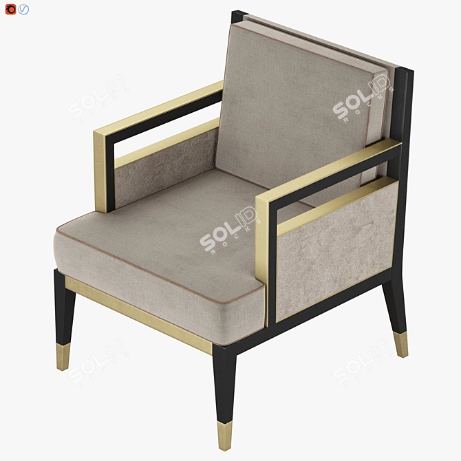 Modern Montreal Armchair 3D model image 5