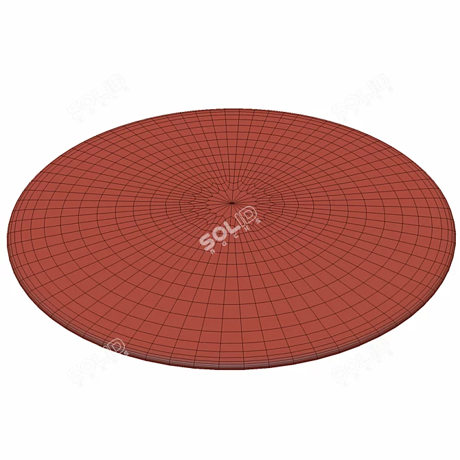 Round Floral Rug - High Quality 3D model image 2