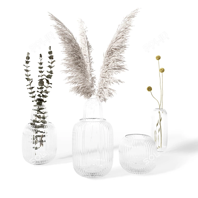 Versatile Bolia Una Glass Vase 3D model image 1