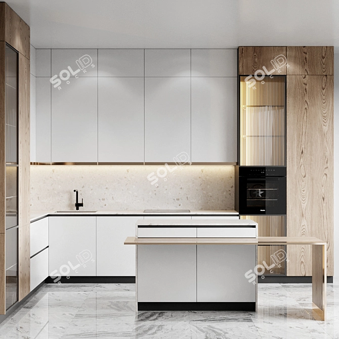 Elegant Kitchen Range: Faber Cylindra Isola Gloss+ and Blanco Mixer 3D model image 1