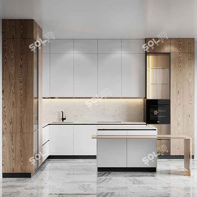 Elegant Kitchen Range: Faber Cylindra Isola Gloss+ and Blanco Mixer 3D model image 2