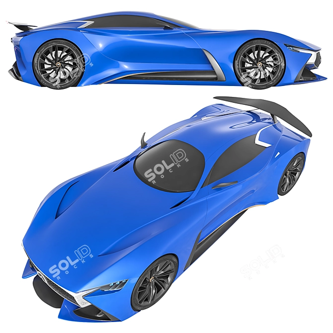 Infiniti Vision GT Blue: Futuristic Concept Car 3D model image 2