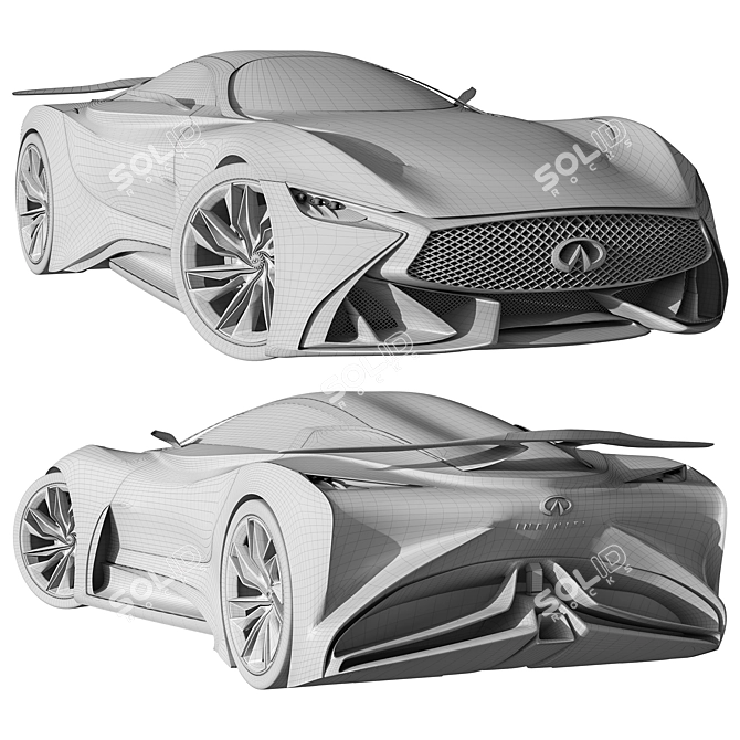 Infiniti Vision GT Blue: Futuristic Concept Car 3D model image 4