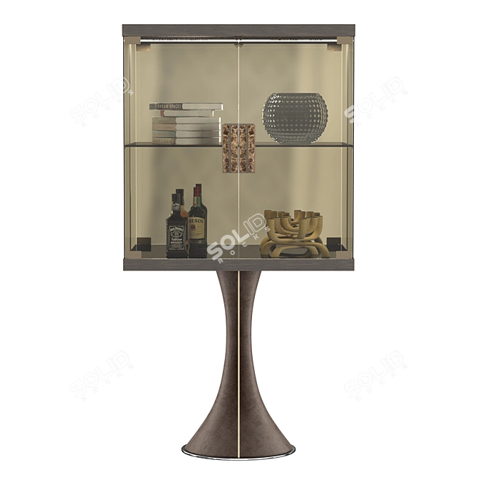 Elegant Velvet Whiskey Display 3D model image 2