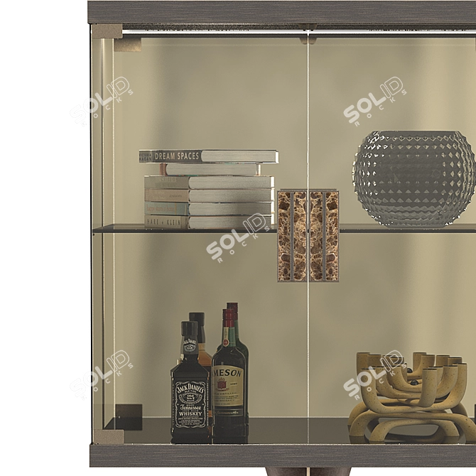 Elegant Velvet Whiskey Display 3D model image 4