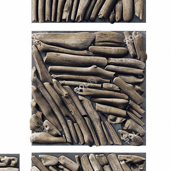 Smoothed Panel Branch Debris - Large 3D model image 2