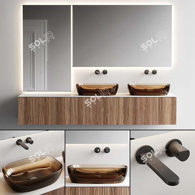 Antonio Lupi Binario 12 Vanity Set 3D model image 1