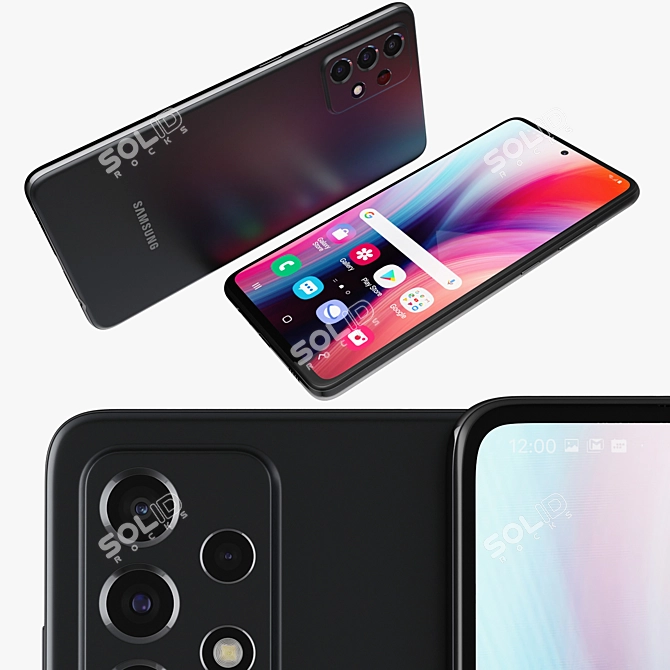 High-Performance Samsung Galaxy A72 3D model image 5