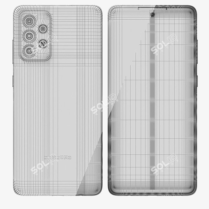 High-Performance Samsung Galaxy A72 3D model image 7