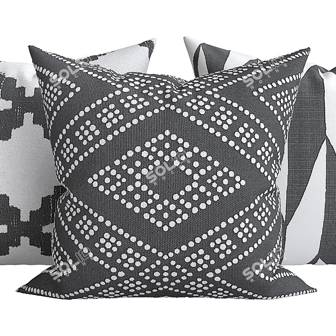 Luxury Texture Decorative Pillows 3D model image 2