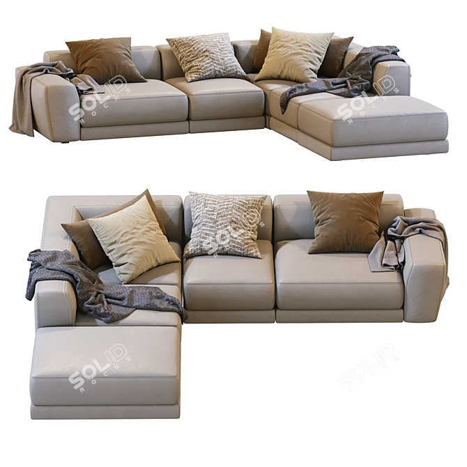 Pasha Leather Sofa by Jesse 3: Elegant and Timeless 3D model image 3