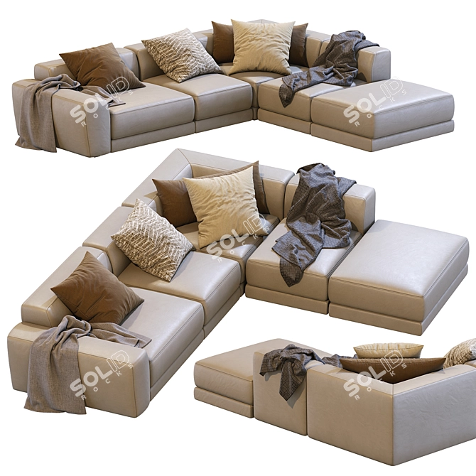 Pasha Leather Sofa by Jesse 3: Elegant and Timeless 3D model image 4
