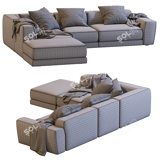 Pasha Leather Sofa by Jesse 3: Elegant and Timeless 3D model image 6