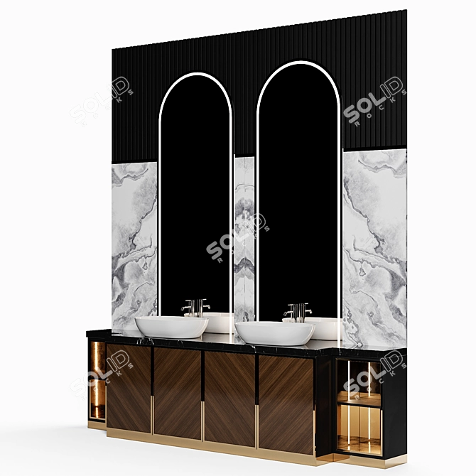 Modern Bathroom Furniture Set 3D model image 2