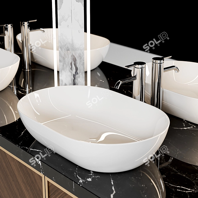 Modern Bathroom Furniture Set 3D model image 3