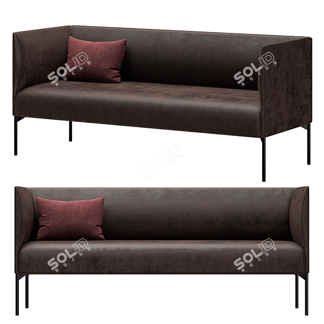 Contemporary Talk 3-Seater Sofa 3D model image 4