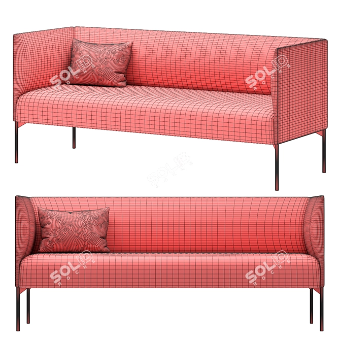 Contemporary Talk 3-Seater Sofa 3D model image 5
