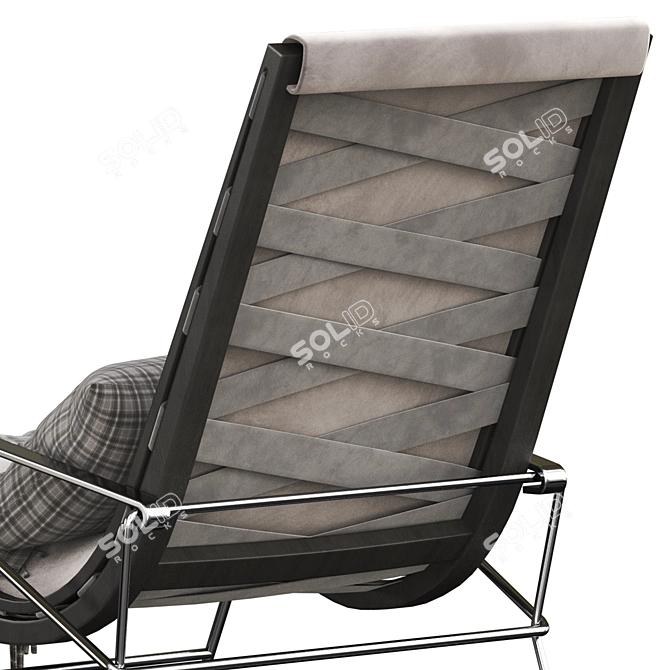Contemporary Leather Rocking Armchair 3D model image 5