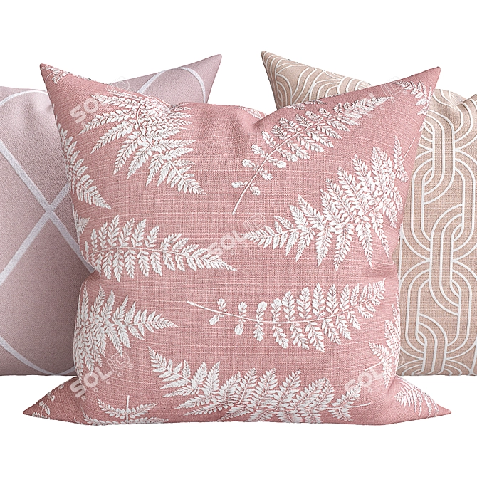 Luxury Textured Decorative Pillows 3D model image 2