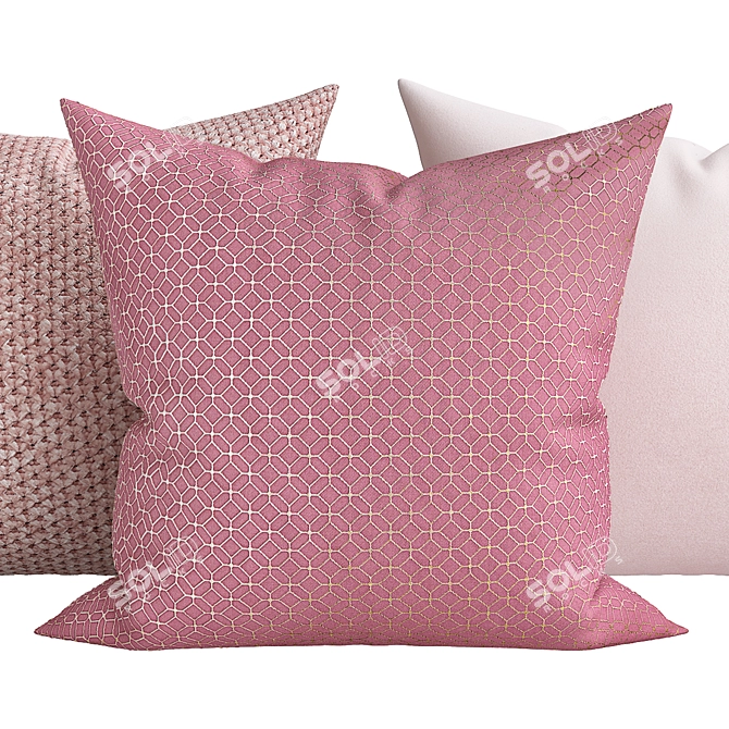 Luxury Textured Decorative Pillows 3D model image 3
