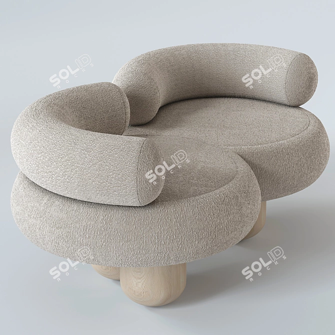 Elegant Siamese Sofa: Perfectly Crafted 3D model image 25