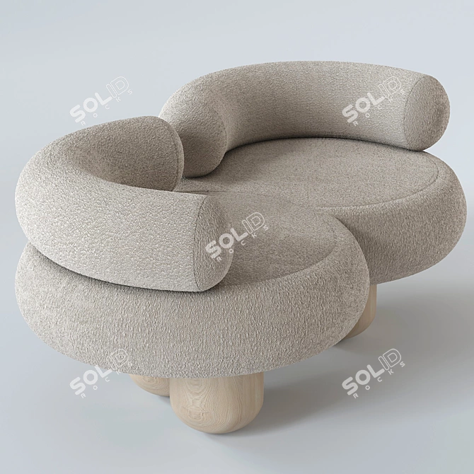 Elegant Siamese Sofa: Perfectly Crafted 3D model image 4