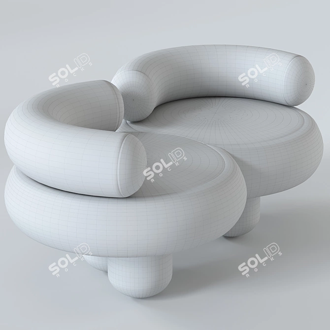 Elegant Siamese Sofa: Perfectly Crafted 3D model image 9