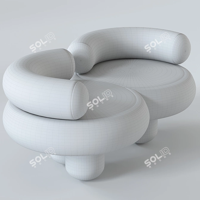 Elegant Siamese Sofa: Perfectly Crafted 3D model image 18