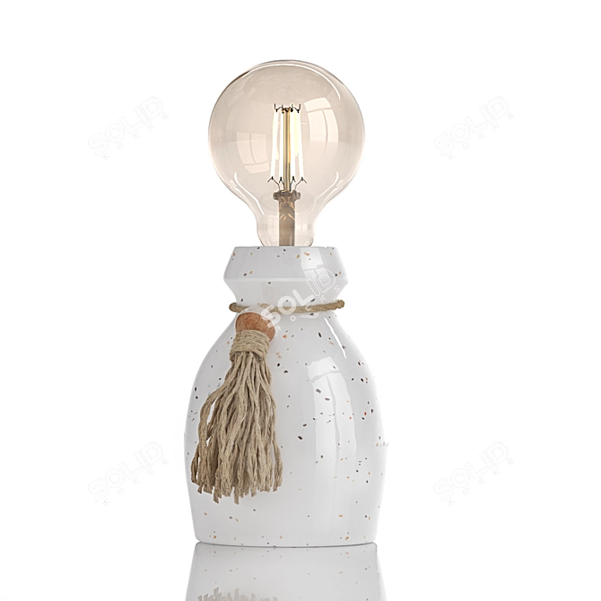 Handcrafted Mara Accent Lamp: Industrial Style & Ceramic Base 3D model image 2