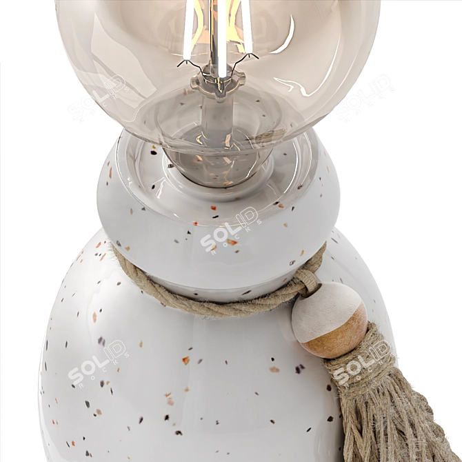 Handcrafted Mara Accent Lamp: Industrial Style & Ceramic Base 3D model image 3