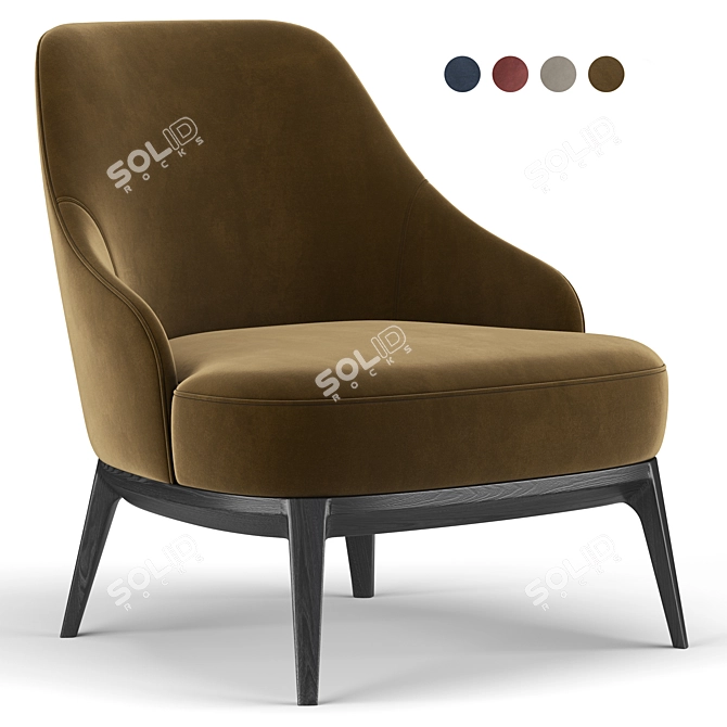 Elegant Atlas Armchair by Parla 3D model image 1