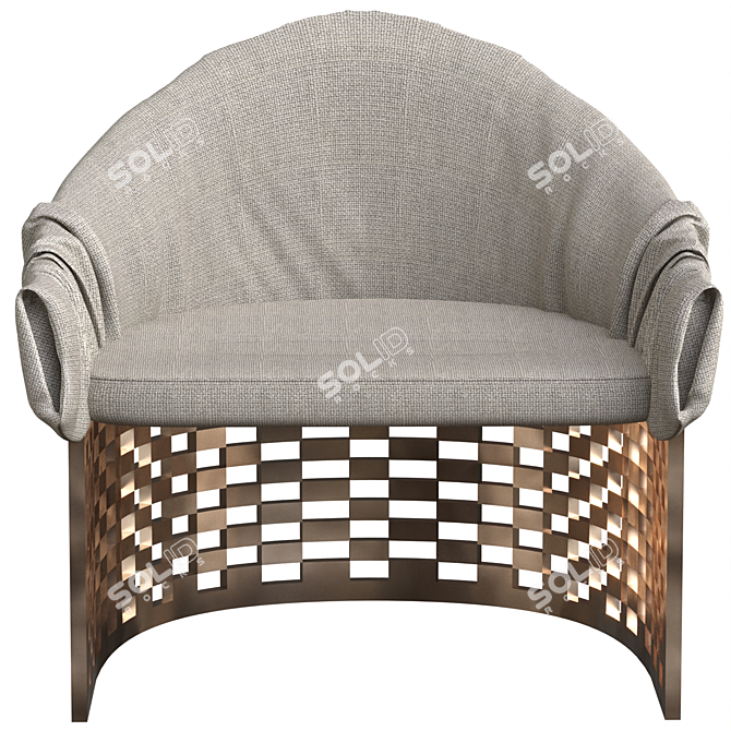 Elegant Cloth Chair 3D model image 2