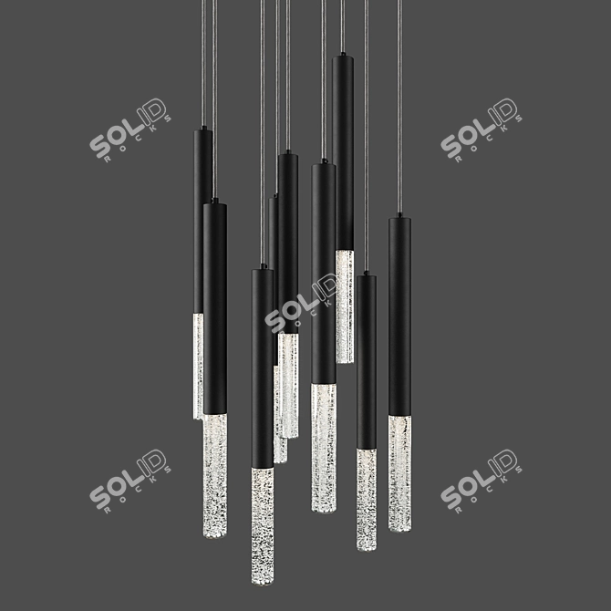 Zuma Line ONE Pendant Chandelier - Black Metal Finish 3D model image 1