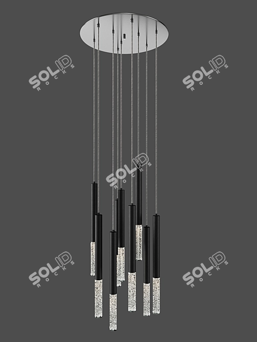 Zuma Line ONE Pendant Chandelier - Black Metal Finish 3D model image 4