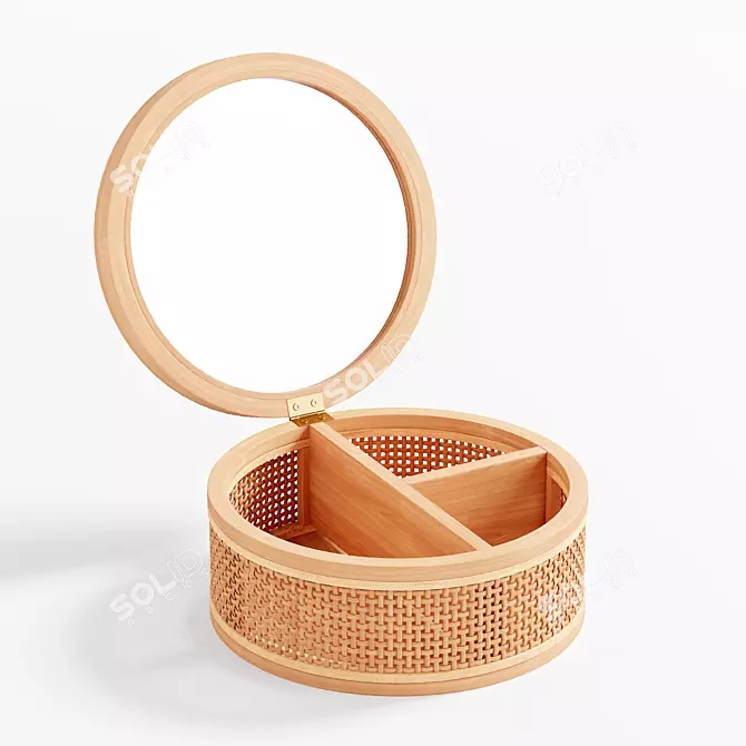 Boho Rattan Jewelry Box 3D model image 1