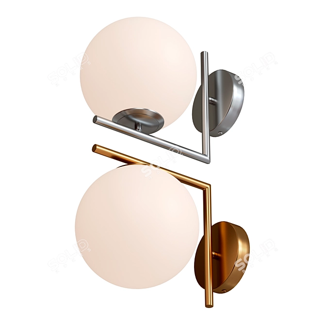 Sleek Sphere Wall Lamp 3D model image 5