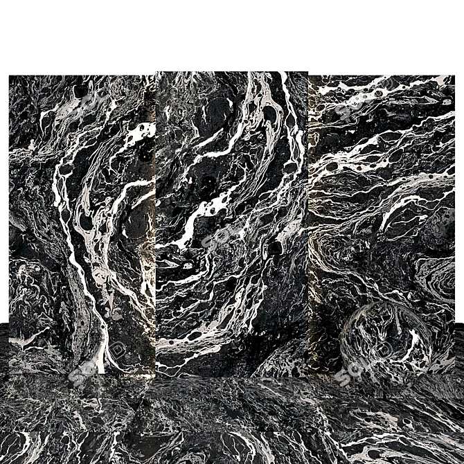 Glossy Liquid Moon Marble Slabs 3D model image 1