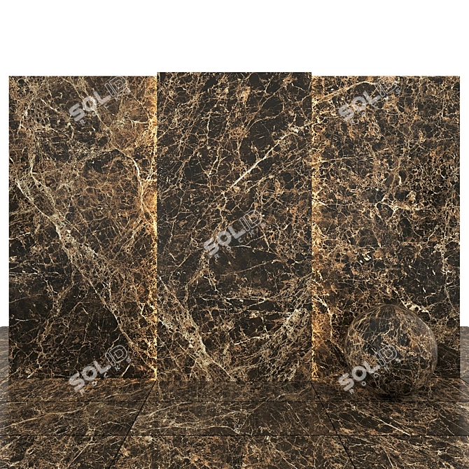 Luxury Marron Imperial Marble 3D model image 2