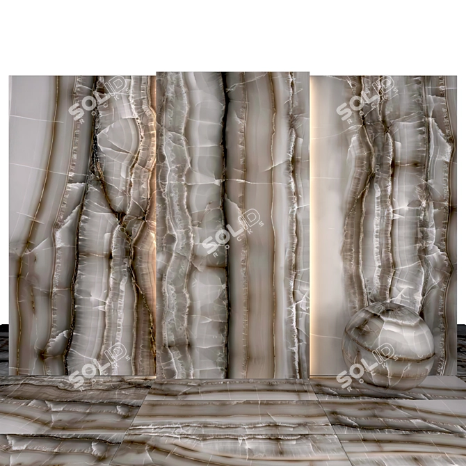 Akoya Ocean Marble: Exquisite Texture & Versatile Options 3D model image 1