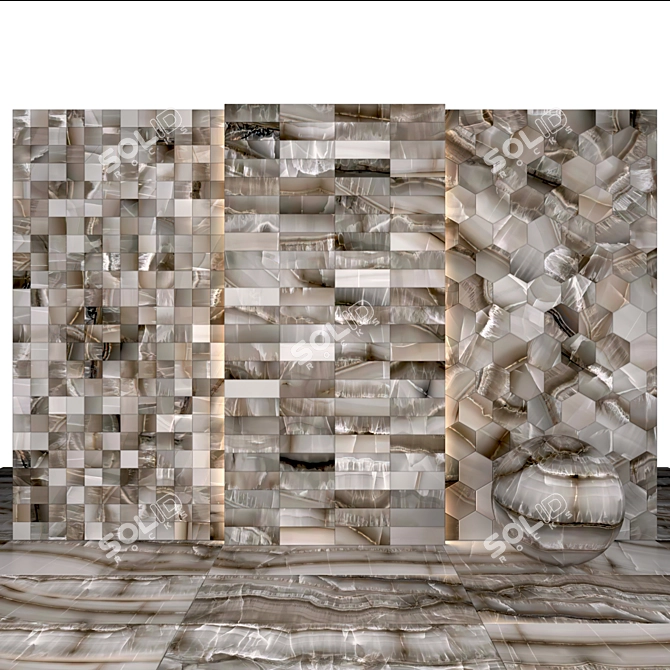 Akoya Ocean Marble: Exquisite Texture & Versatile Options 3D model image 3