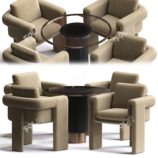 Coronarender-5 TableChair 3D model image 2