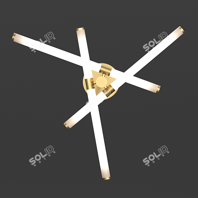 Axis Minimalist Gold LED Chandelier 3D model image 4