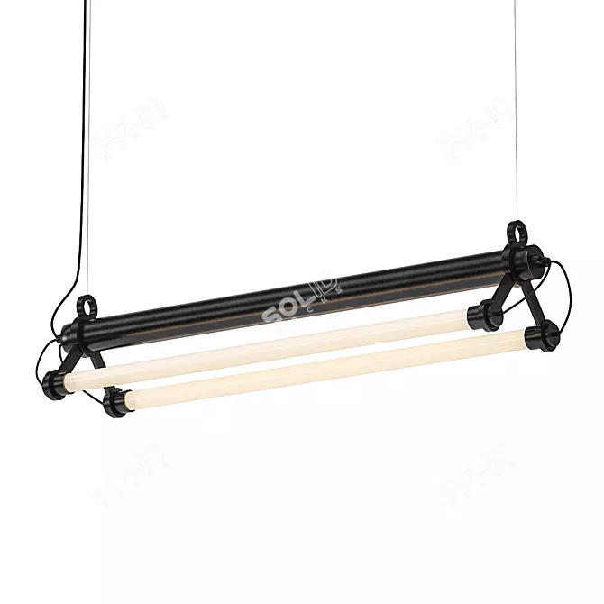 Sleek Tubes Suspension Light 3D model image 1