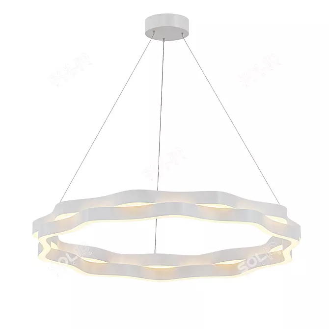 Sleek Wave White LED Light 3D model image 1